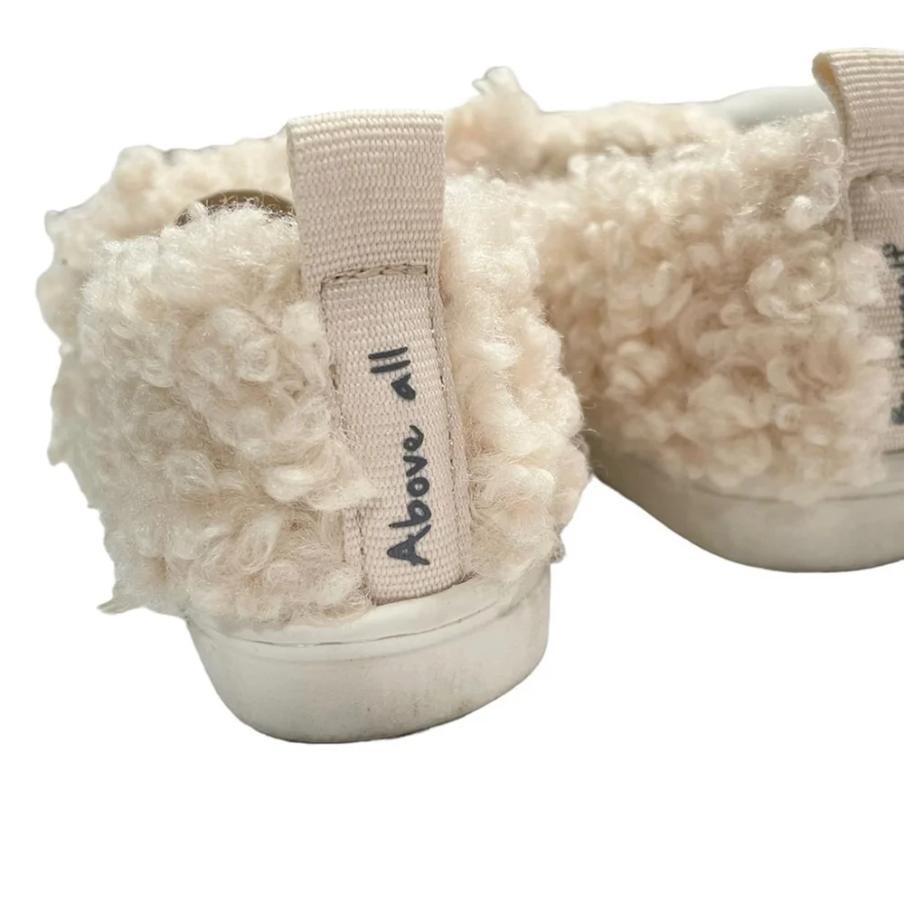 Cat & Jack Toddler Shoes Size 7 Tan Faux Fur Slip On